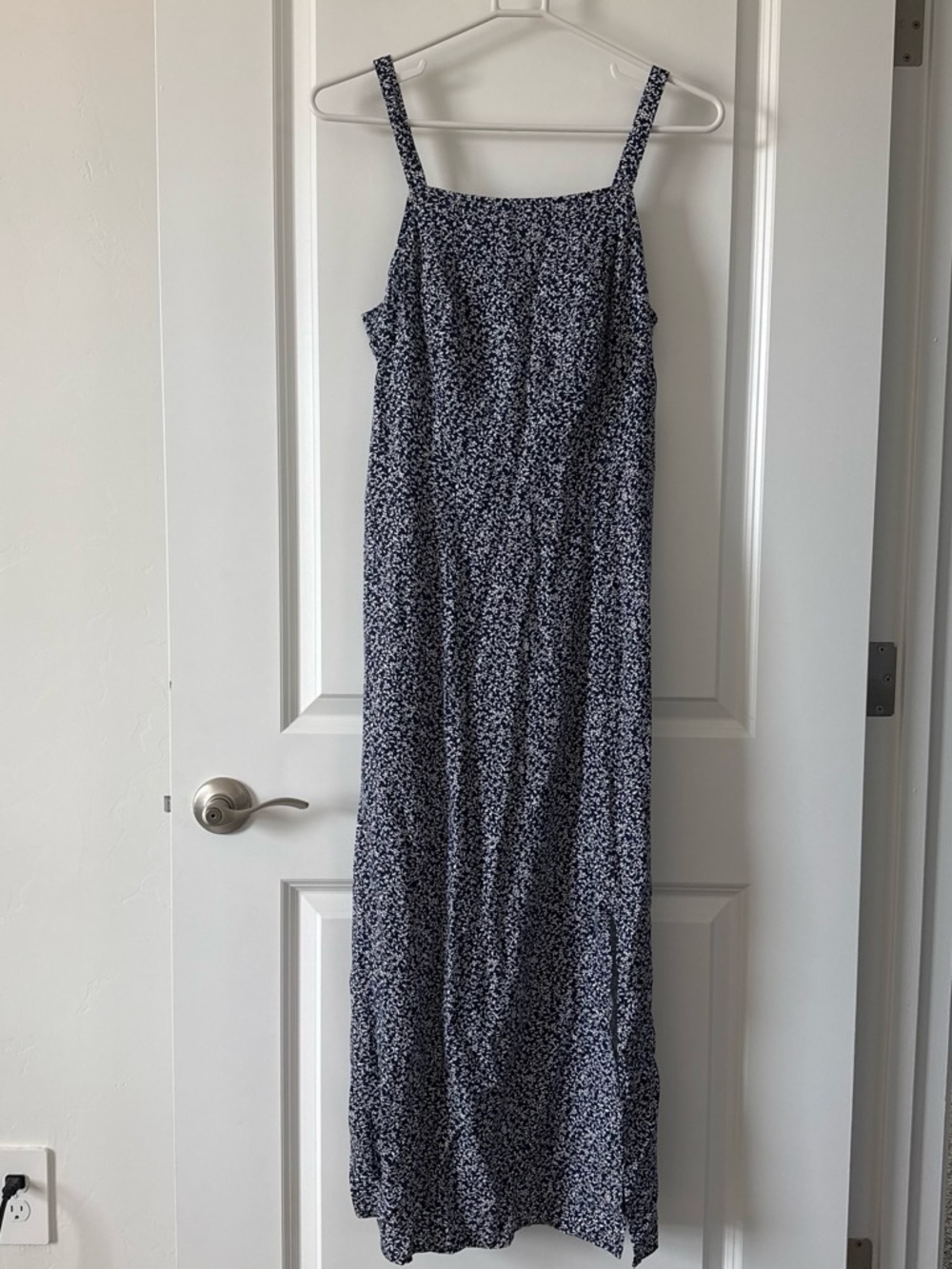 Navy Floral Spaghetti Strap Maxi Dress